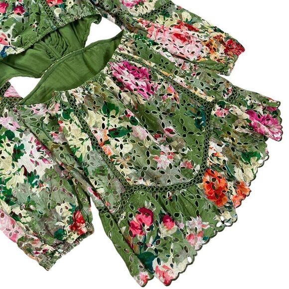 HEMANT AND NANDITA Zaria Short Dress in Military Green - Picture 8 of 13